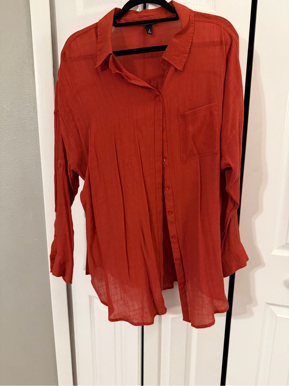 Torrid Lightweight Button-Front crinkle Women's Top in Rust